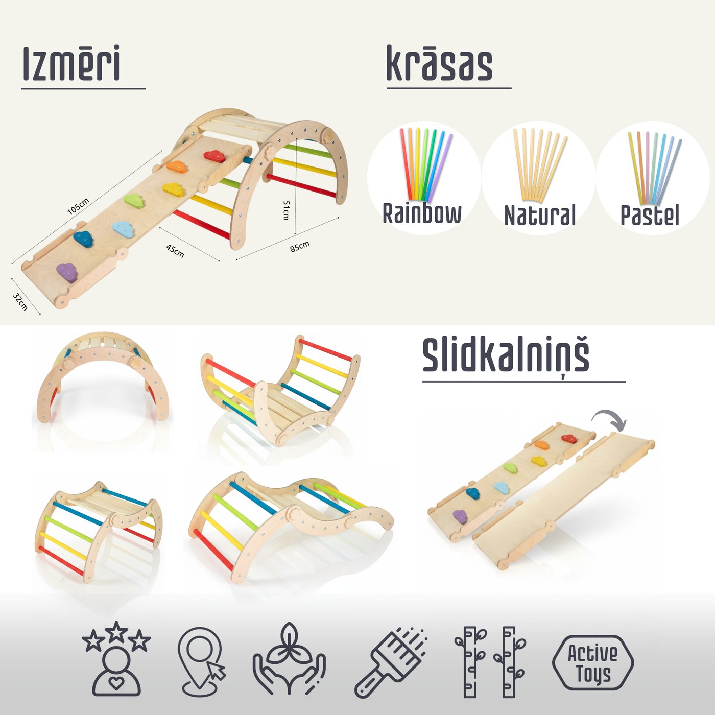 Atlaide - XL 2in1 Multi arka + dēlis - dabīgie toņi